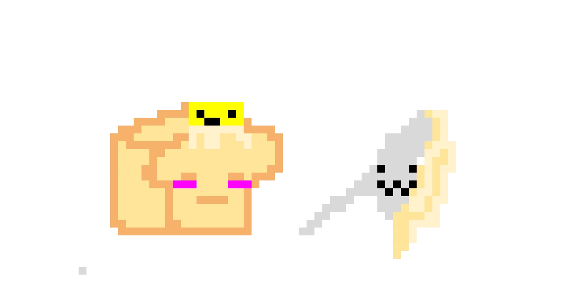 Butyer knife with bread kawaii