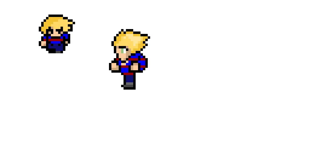 recolored and edited a final fantasy iv sprite so it looks like my friend again