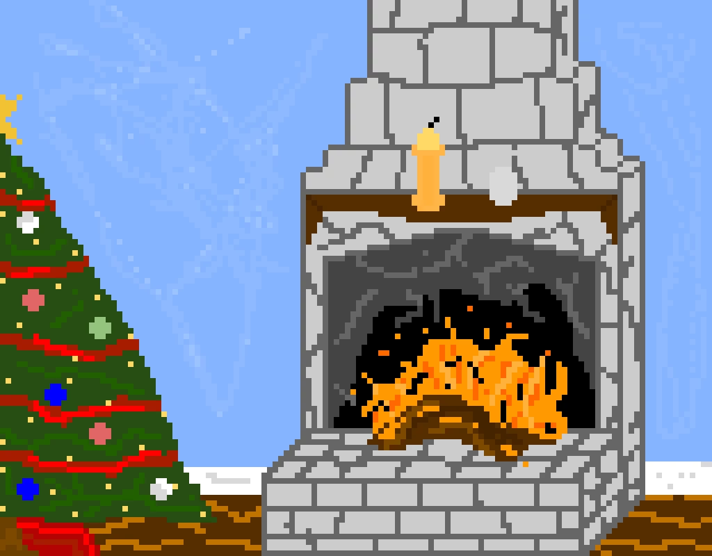christmas fire place