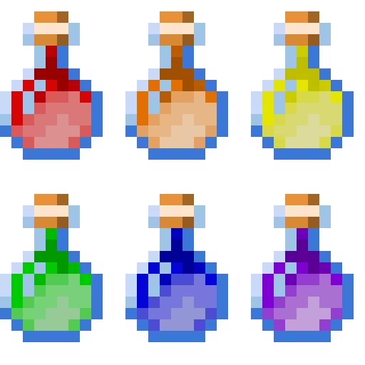 funny little rainbow minecraft potions
