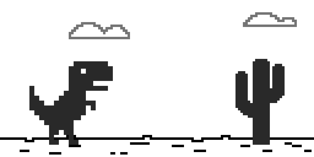 dino made of pixels this seems familiar