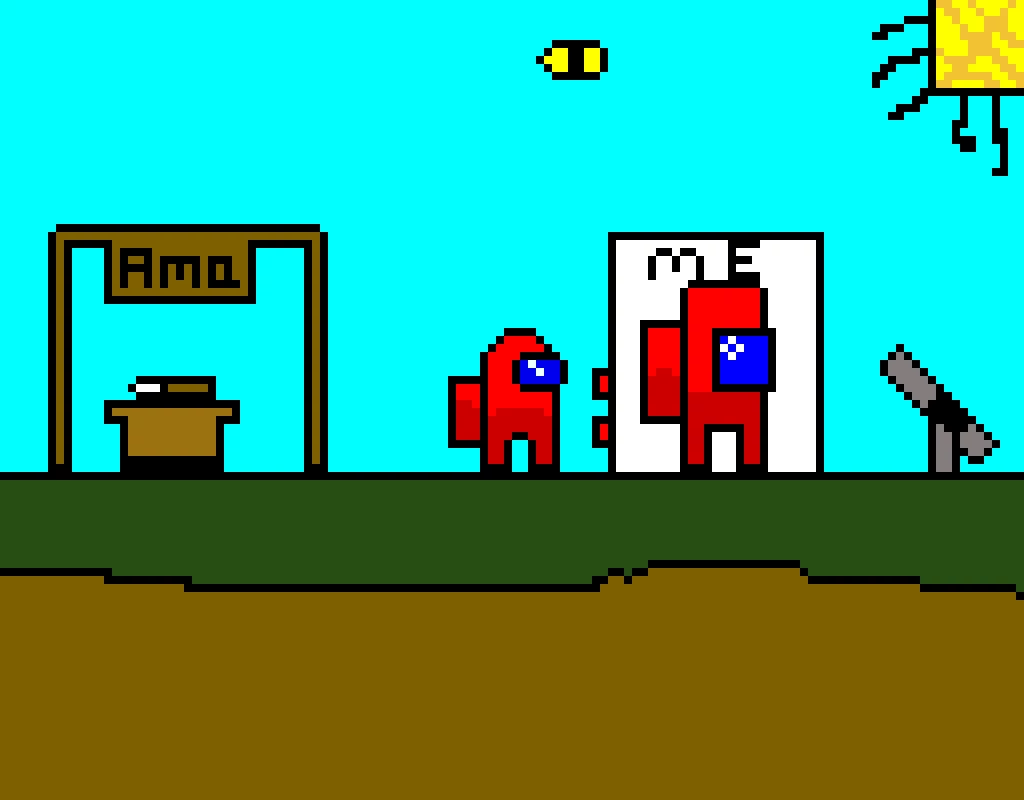 Amo tring to put his painting on stand