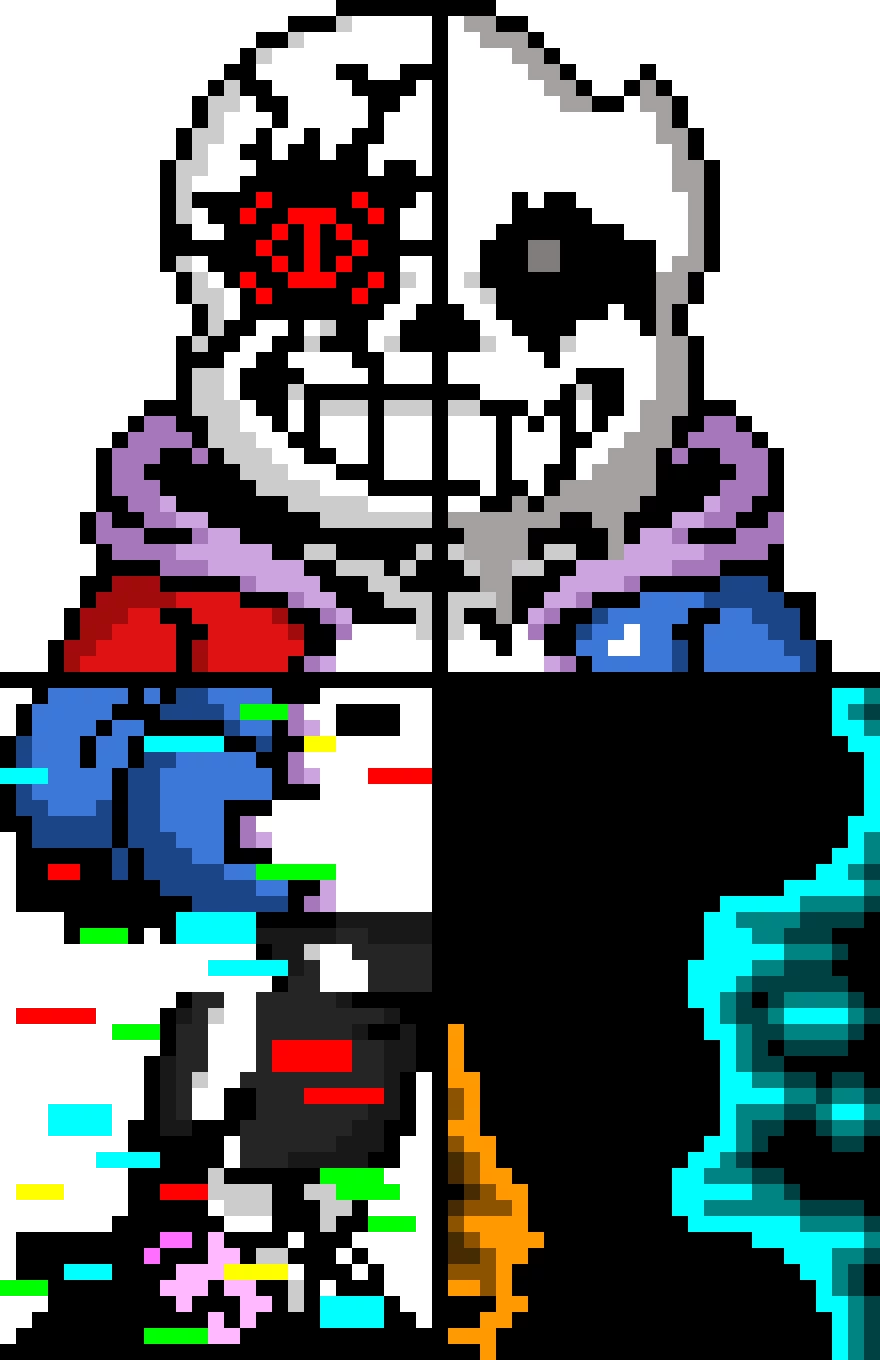 drawing sans but in four styles