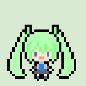 miku with green hair credit to damnjack