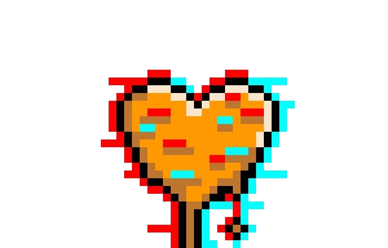 Glitched Orange Heart
