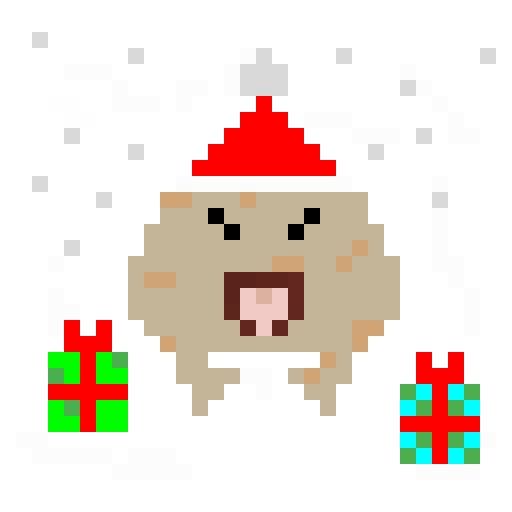 Merry christmas yawning frog!