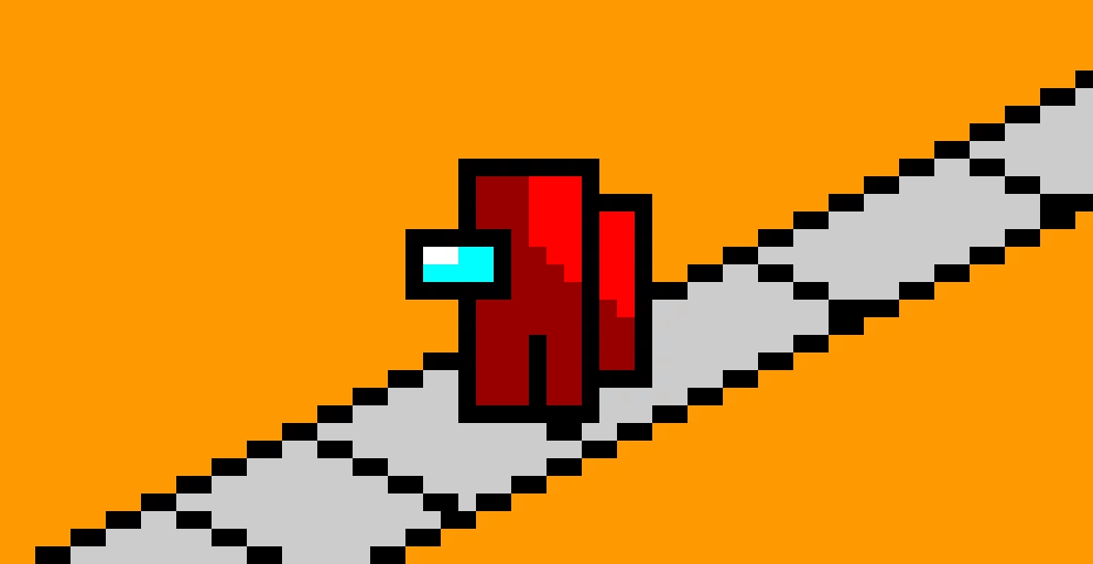 among us walking down the sidewalk