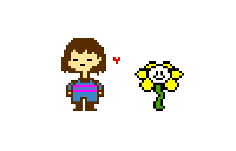Frisk and Flowey Undertale