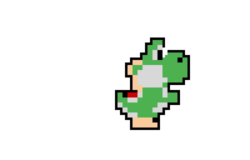 yoshi with an outline