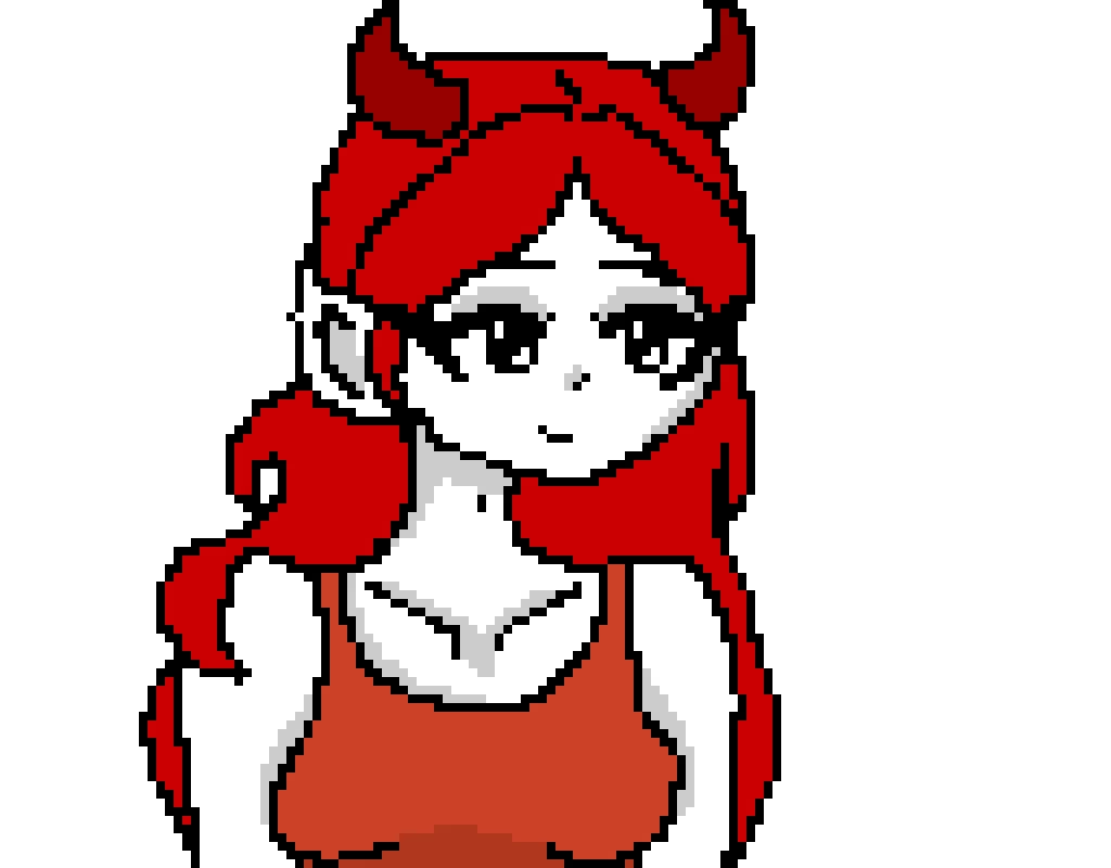 i redrew my old drawing from when i first started the game demon girl hope yall like