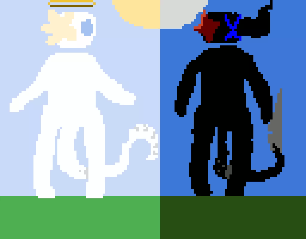 my ocs the black one is spark and the white one is max (there brothers)