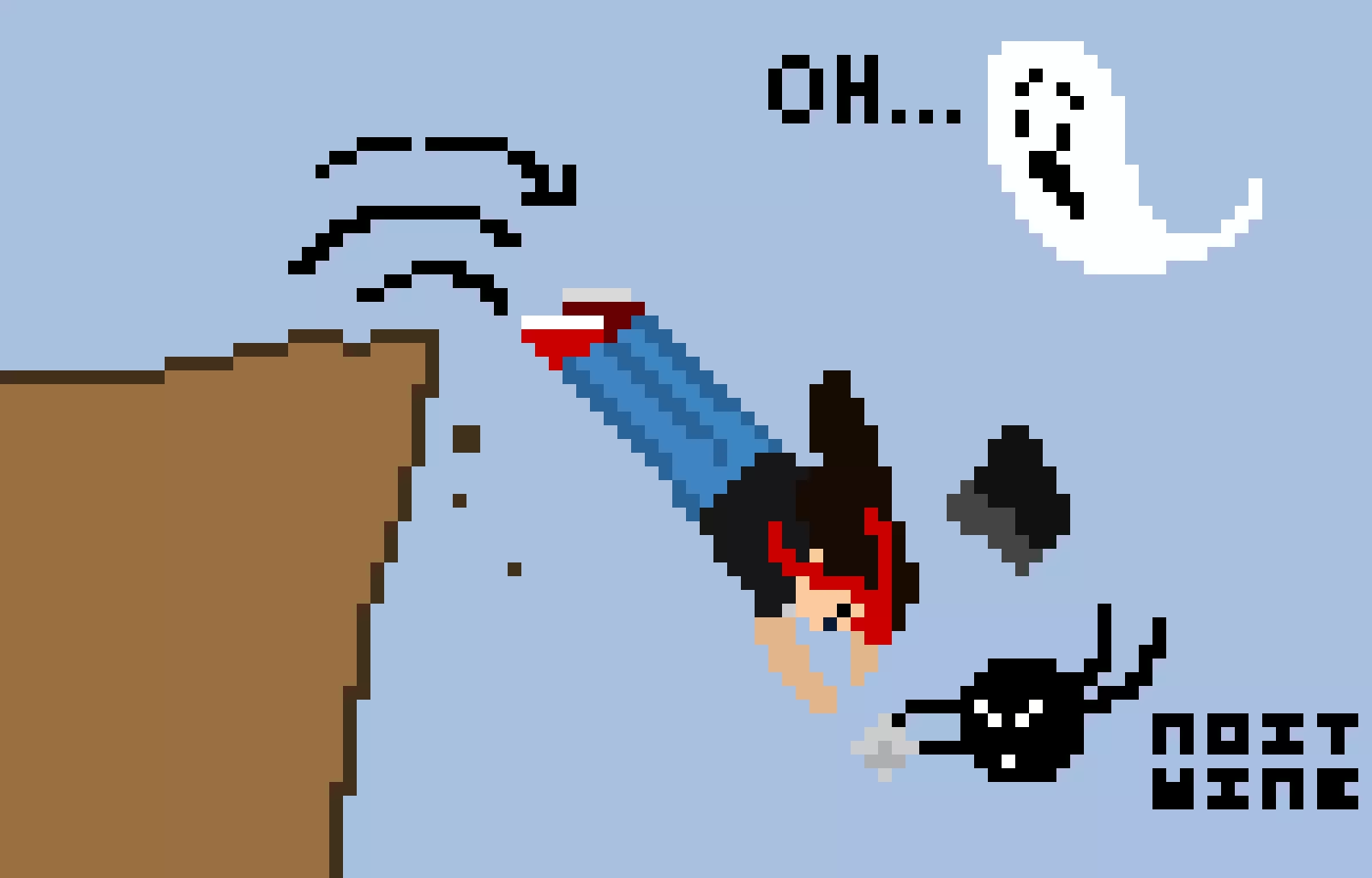 my other oc billy decides the quarter was his instead original pixel art from ghosty girl